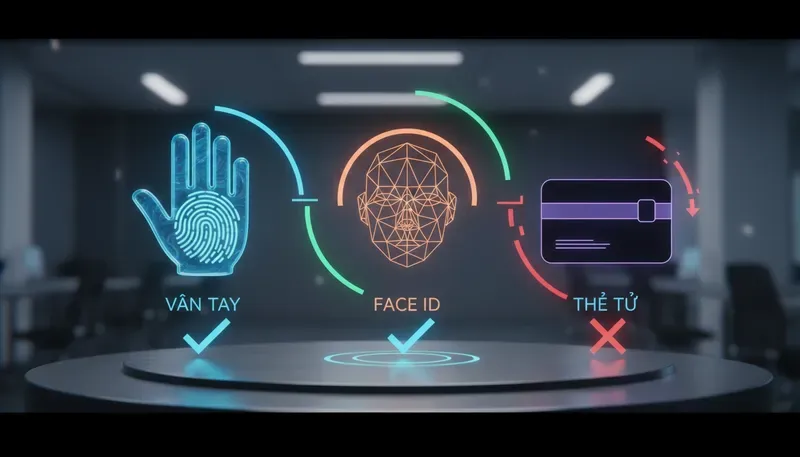 So sánh máy chấm công vân tay với Face ID và thẻ từ: Lựa chọn nào tối ưu?