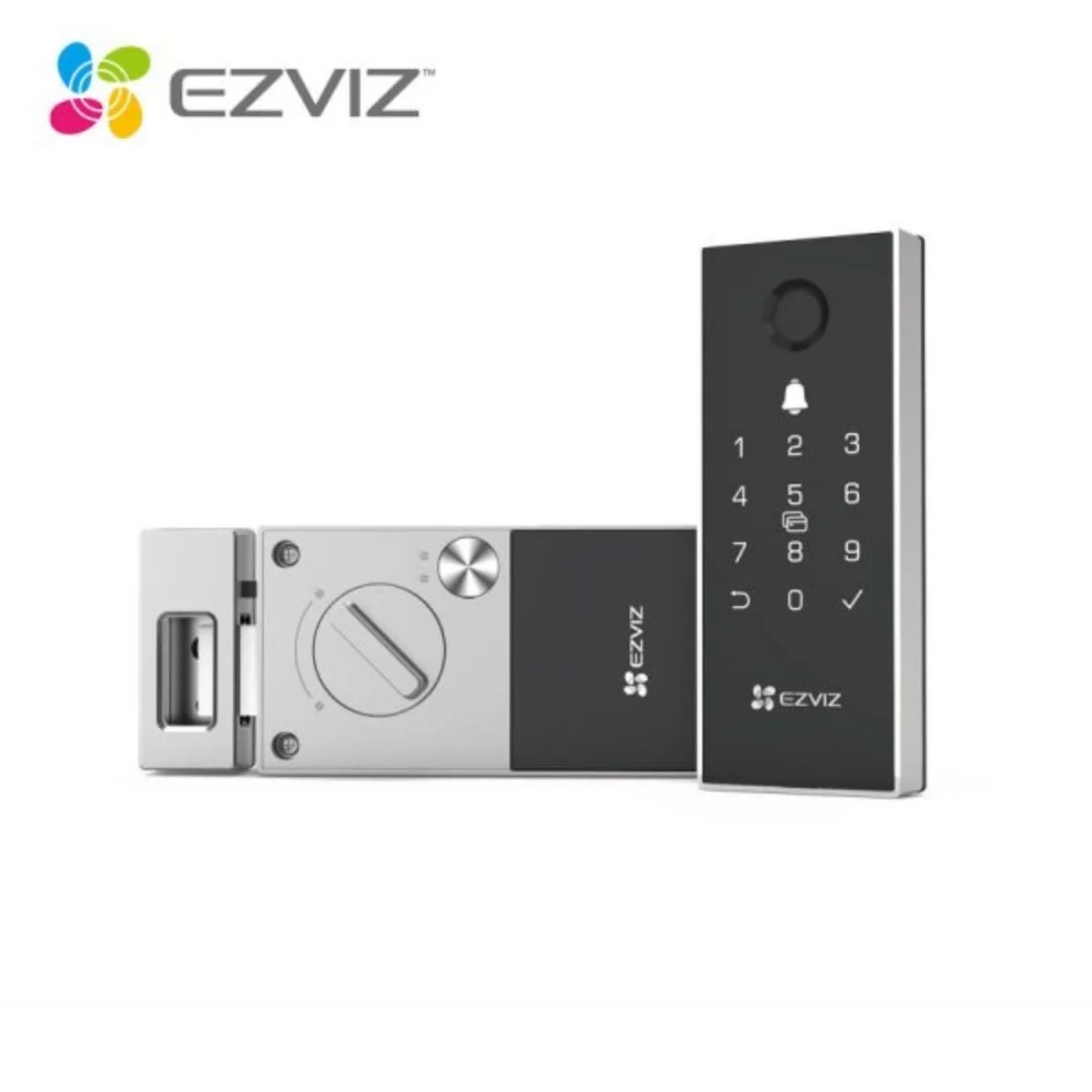Khóa cửa vân tay EZVIZ DL03 Pro mặt ngoài và mặt trong Khóa cửa vân tay EZVIZ DL03 Pro mặt ngoài và mặt trong