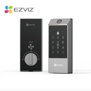 Khóa chốt vân tay EZVIZ DL04 Pro mặt ngoài và mặt trong