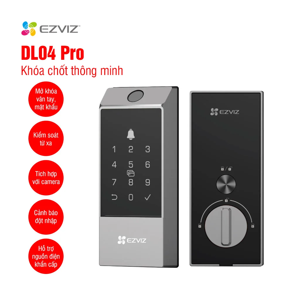 Tính năng khóa chốt thông minh EZVIZ DL04 Pro
