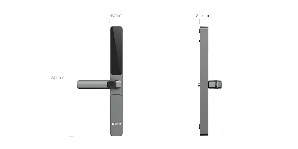 Kích thước EZVIZ DL06 Pro 331 x 40 x 25,8 mm Kích thước EZVIZ DL06 Pro 331 x 40 x 25,8 mm