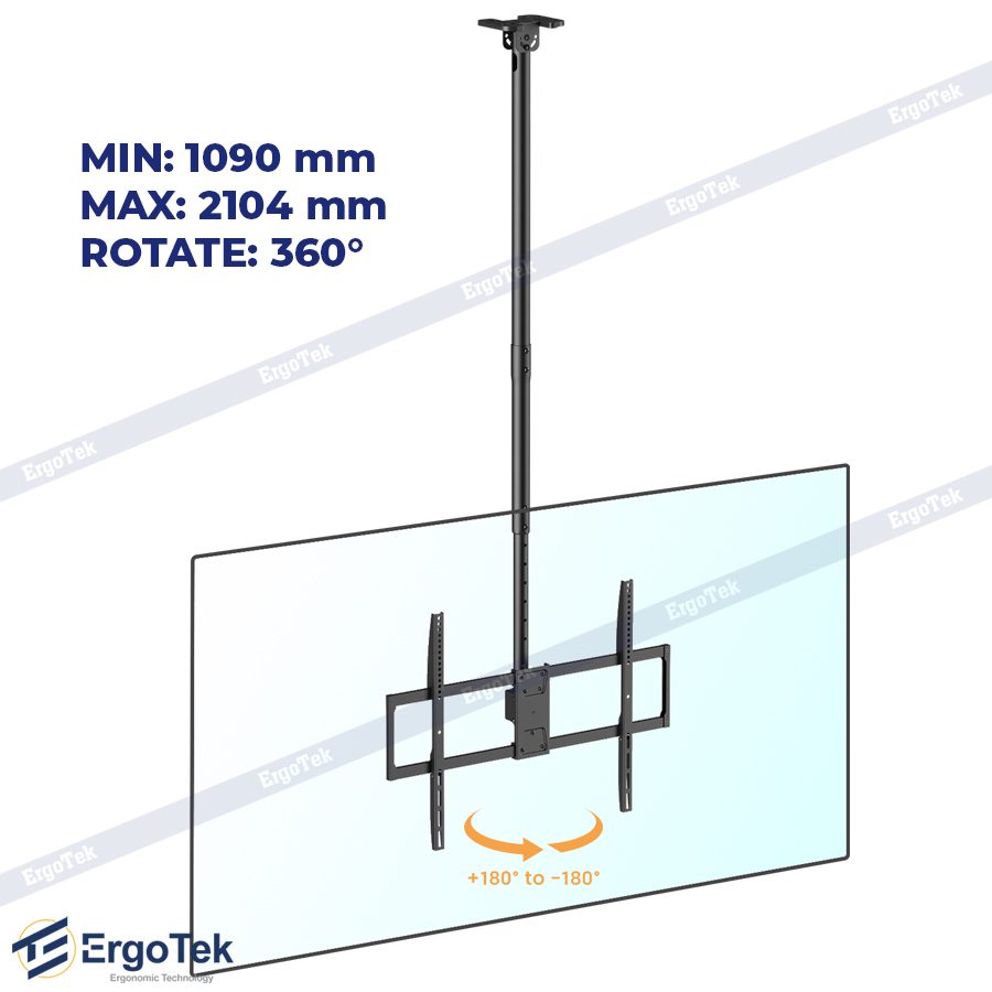 Khung treo TV thả trần ErgoTek E565 55″-100″ – Xoay 360 độ