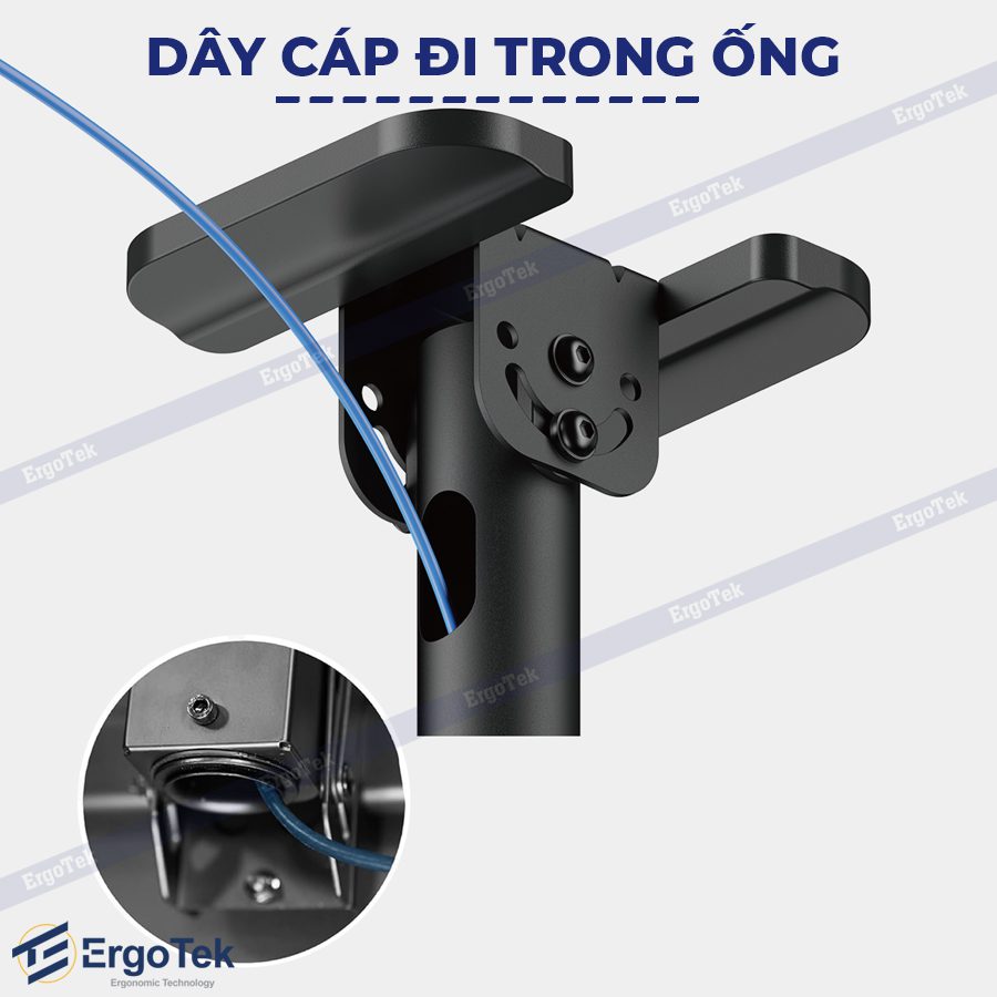 Khung treo TV thả trần ErgoTek E565 55″-100″ – Xoay 360 độ