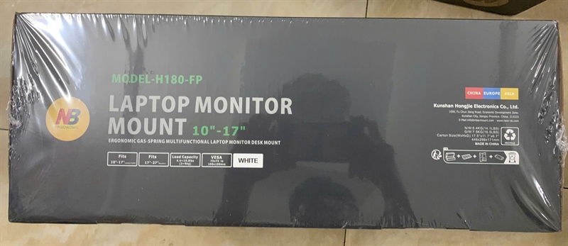 Combo giá treo màn hình NB H180 – Kẹp đỡ laptop FP2 – Màu Trắng – North Bayou