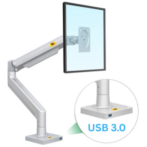 Giá treo màn hình máy tính North Bayou NB G40 (22″-40”) màu bạc, có cổng USB 3.0