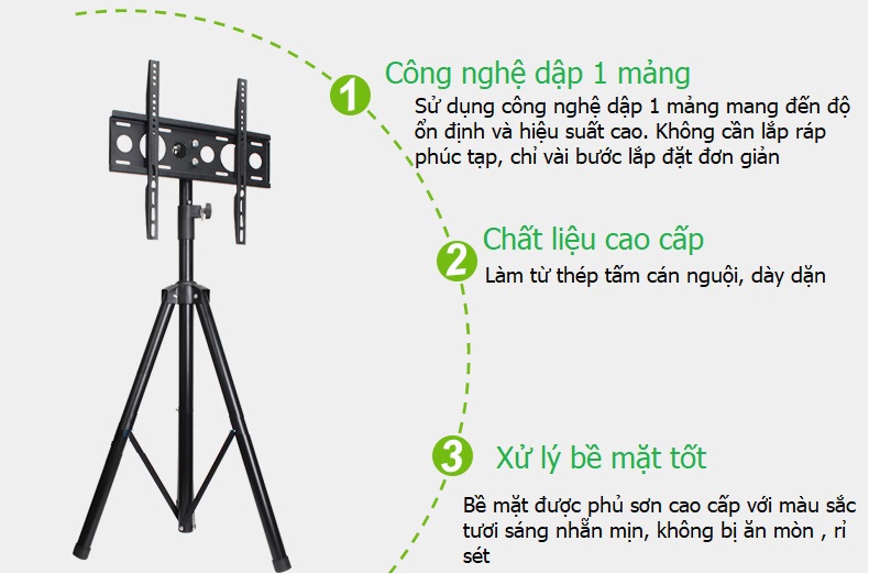 Khung treo TV 3 chân đứng ErgoTek E1200 32″-55″