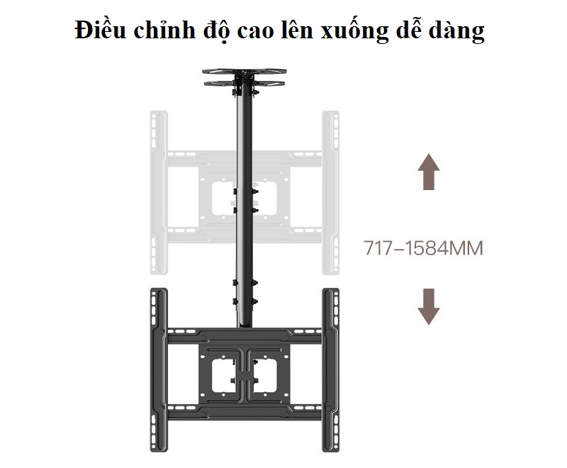 Khung treo TV thả trần ErgoTek E555 32″-70″ – Hàng nhập khẩu – Full VAT