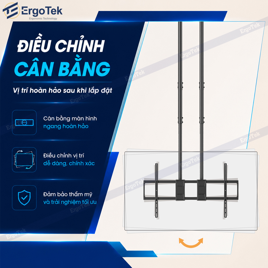 Khung treo TV thả trần ErgoTek E585 60″ – 120″ inch