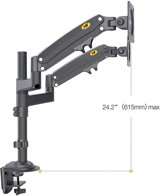 Giá Treo 2 Màn Hình North Bayou NB H180 17″ – 27″ Inch – Màu xám đen